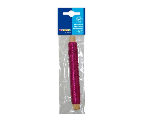 PlayBox: Metalna vezica u roza boji 0,5mm 50m
