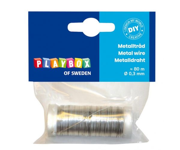 PlayBox: Metalna vezica za vezanje, srebrne boje, 0,3 mm, 80 m
