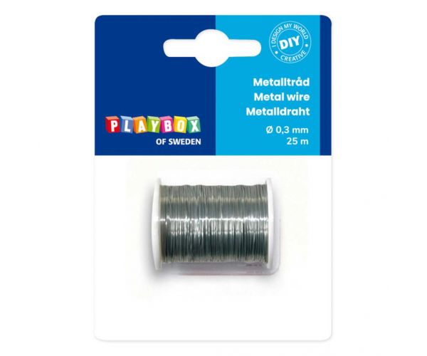 PlayBox: Metalna vezica za vezanje u srebrnoj boji 0,3mm 25m