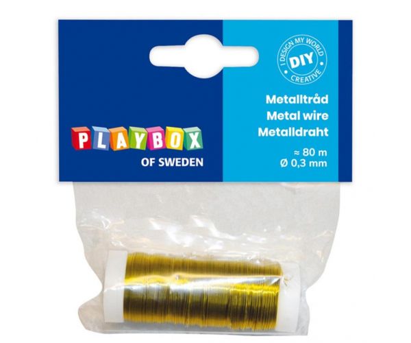 PlayBox: Metalna vezica za vezanje zlatne boje 0,3mm 80m