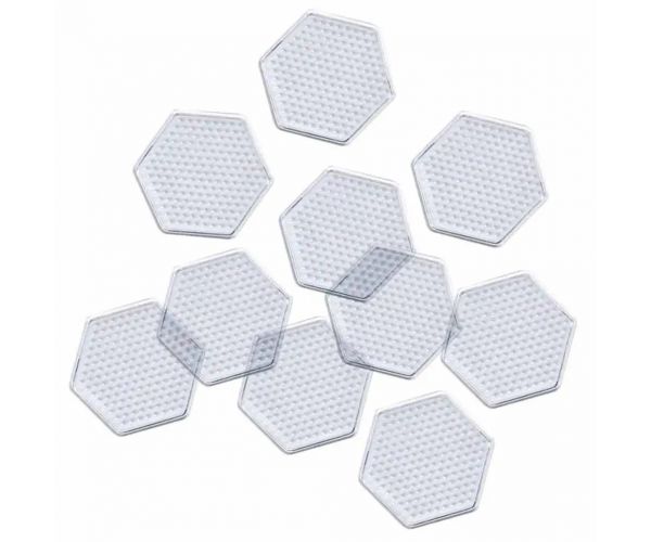 PlayBox: Hatszög alakú alaplap csomag 5mm-es MIDI vasalható gyöngyökhöz 7,5cm 10db-os szett