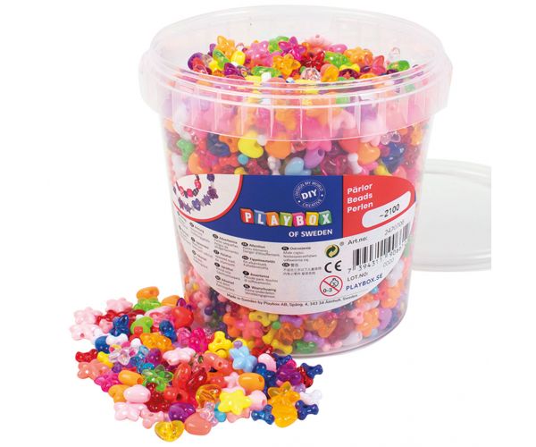 PlayBox: Perive plastične perle koje se mogu kuhati 8-13 mm 2100 komada
