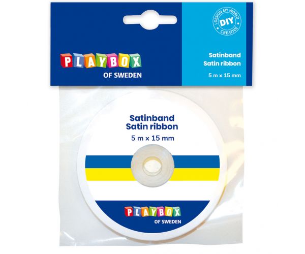 PlayBox: Plava i žuta satenska traka širine 15 mm, dužine 5 m