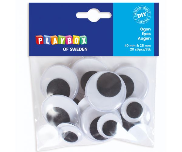 PlayBox: Pokretne oči u dvije veličine, set od 20 komada
