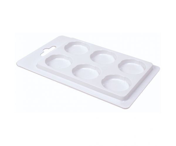 PlayBox: Prazna paleta za slikanje s 6 mjesta za boje promjera 30 mm, set od 6 komada