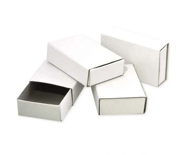 PlayBox: Natúr fehér színű díszíthető gyufás doboz 55x35x15mm 50db-os csomag