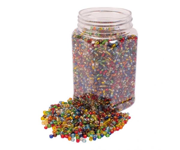 PlayBox: Prozirni šareni set staklenih perli 4mm 500g