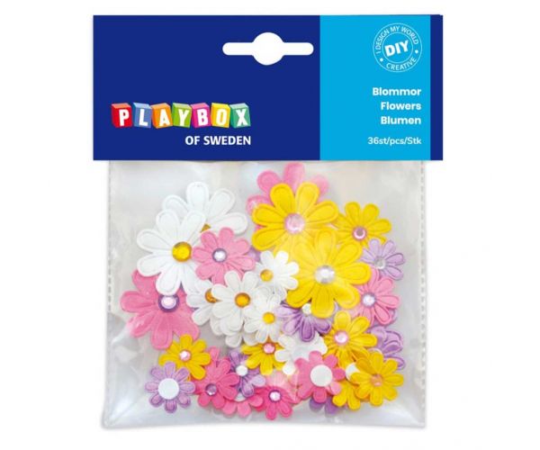 PlayBox: Samoljepljive šarene cvjetove 36 komada 20-35mm