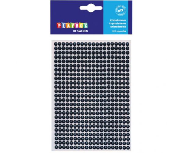 PlayBox: Samoljepljivi crni strass kamen 525 kom