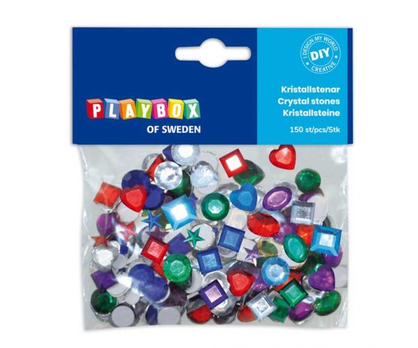 PlayBox: Samoljepljivi kristalni kamenčići, 150 komada, 10-14 mm