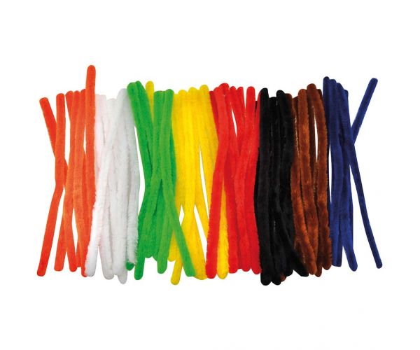 PlayBox: Šareni šenilni konci osnovne boje 1,6x28cm pakiranje od 50 komada