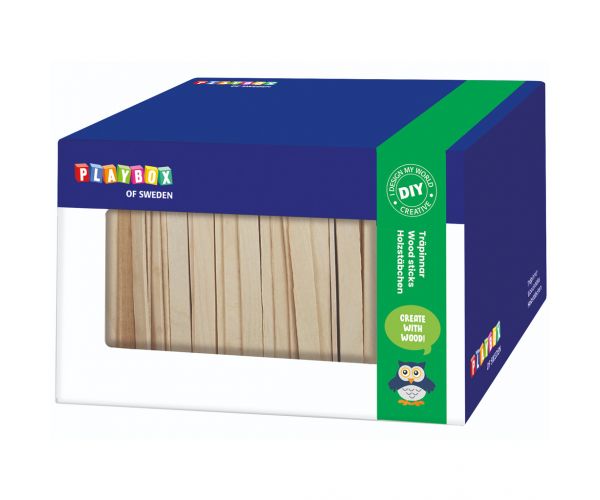 PlayBox: Set drvenih špatula u kutiji, 1000 komada