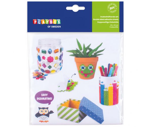 PlayBox: Set dvostranih ljepljivih listova 15x15cm, 5 listova