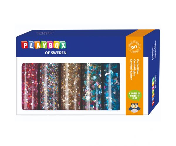 PlayBox: Set ljepila sa šljokicama, 6 komada