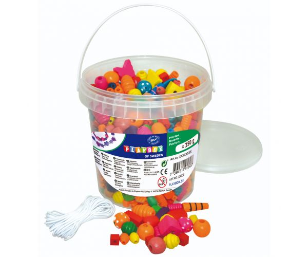 PlayBox: Set obojenih drvenih perli za kuhanje u kanti 250gr