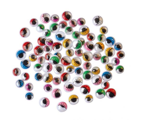 PlayBox: Set obojenih pokretnih očiju s trepavicama 7-10 mm, 230 komada