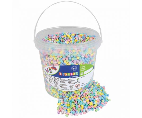 PlayBox: Set peglica perli u pastelnim bojama, 5 mm, MIDI, 10.000 komada u kanti