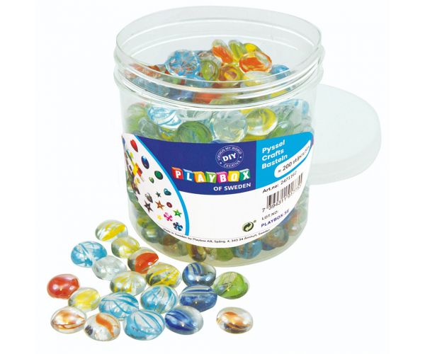 PlayBox: Set prozirnih staklenih kamenčića, 200 komada
