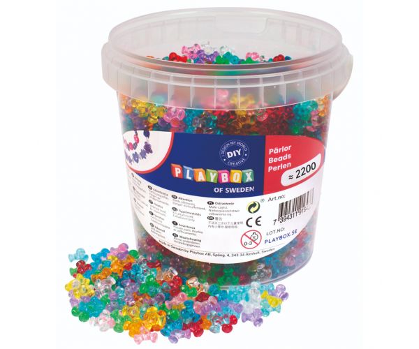 PlayBox: Set šarenih i prozirnih plastičnih perli, 2200 komada