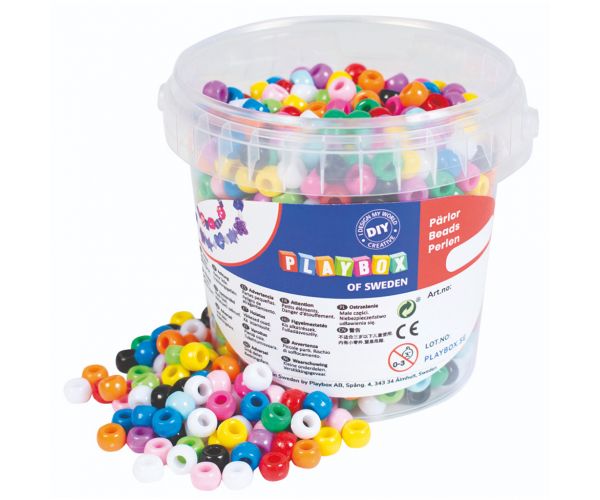 PlayBox: Set šarenih plastičnih perli koje se mogu kuhati, 1200 komada, u kanti
