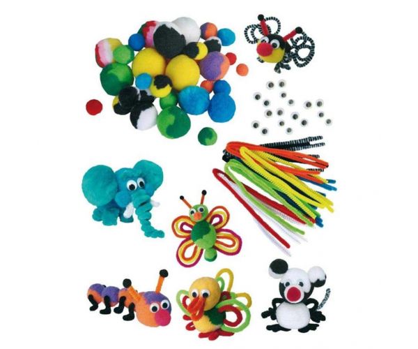 PlayBox: Set šarenih pompona s motivima životinja