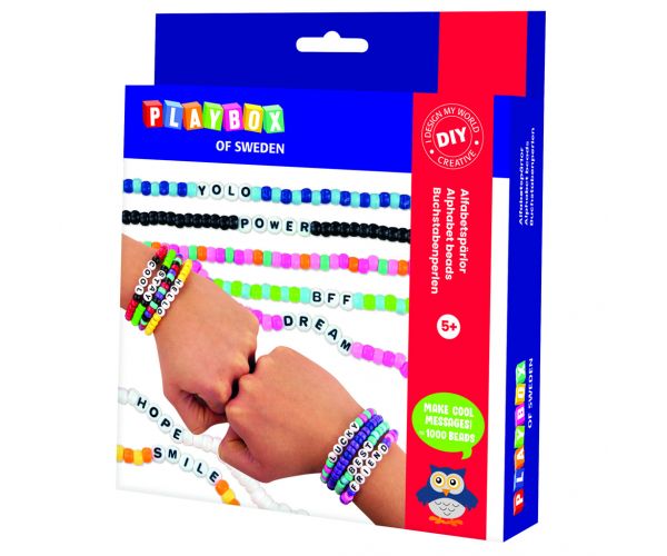 PlayBox: Set za izradu kreativnih narukvica s slovnim i šarenim perlicama