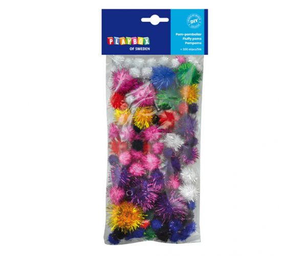 PlayBox: Sjajni pomponi 100 kom 10-35mm