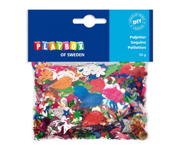 PlayBox: Több méretű, színű és formájú flitterek 50g-os csomag