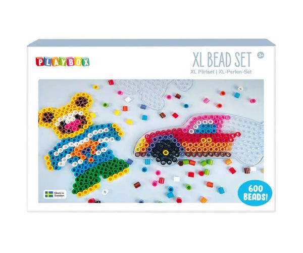 PlayBox: XL 9mm-es MIDI vasalható gyöngykészlet 600db-os - Autó és medve