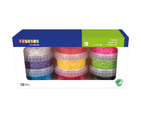 PlayBox: XL MAXI glačane perle od 9 mm u 9 boja, 10000 komada