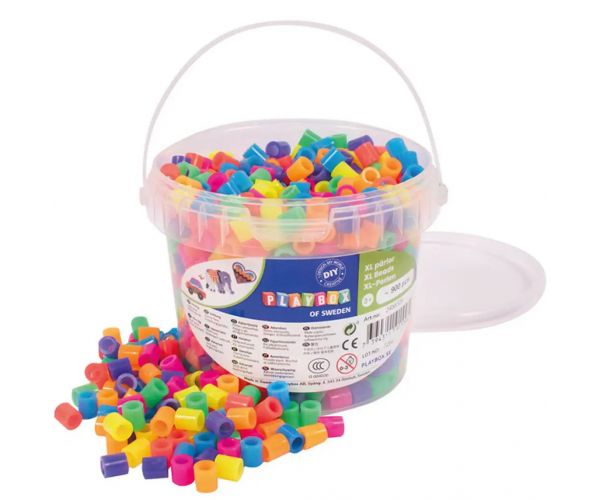 PlayBox: XL MAXI neonske boje glačane perle u kanti, pakiranje od 900 komada