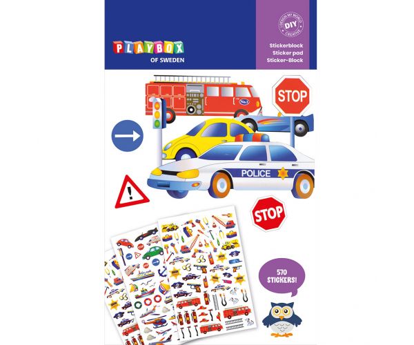 PlayBox: paket naljepnica s vozilima, 3 godine, 570 komada