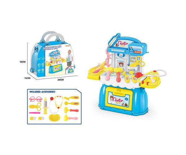 Plavi liječnički set 18x15x26cm