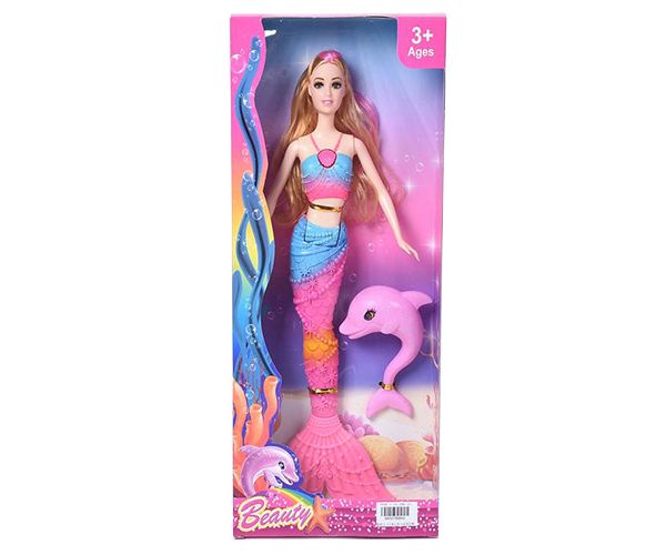 Plavokosa sirena sa dupinom 30 cm