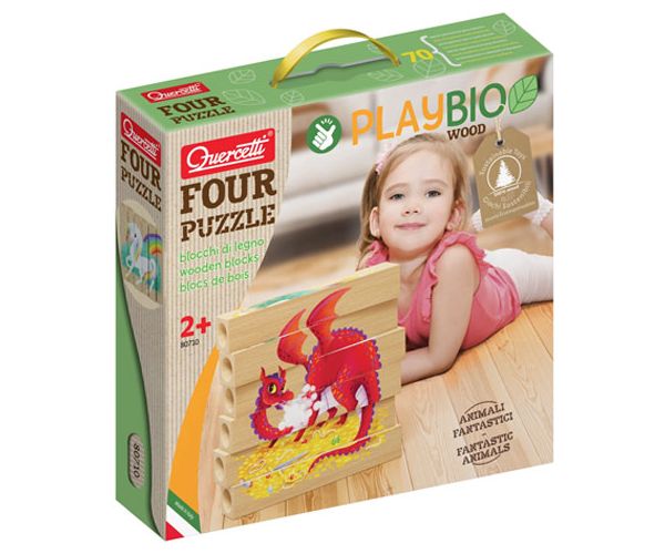 PlayBio Fantastic creatures 4 u 1 puzzle od trupaca - Quercetti