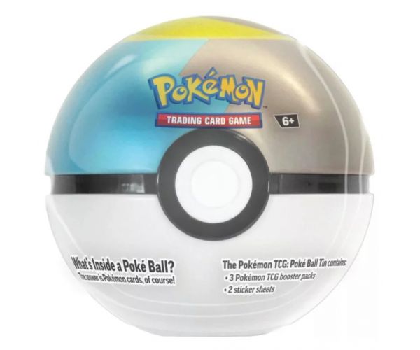 Pokémon TCG 2024 Poké Ball Tin – metalna kutija u obliku Pokéballa s 3 boosterima, u više varijanti