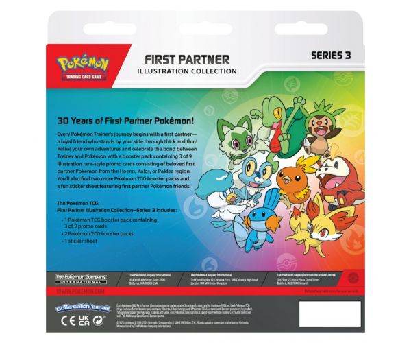 Pokémon TCG Zbirka ilustracija First Partners – Serija 3 kolekcionarski paket
