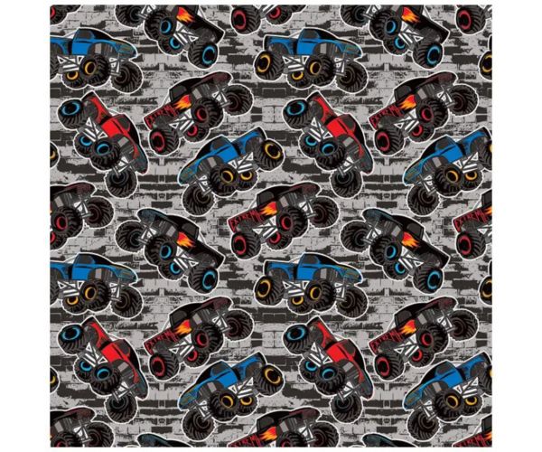 Monster Truck mintás csomagolópapír 100x70cm-es