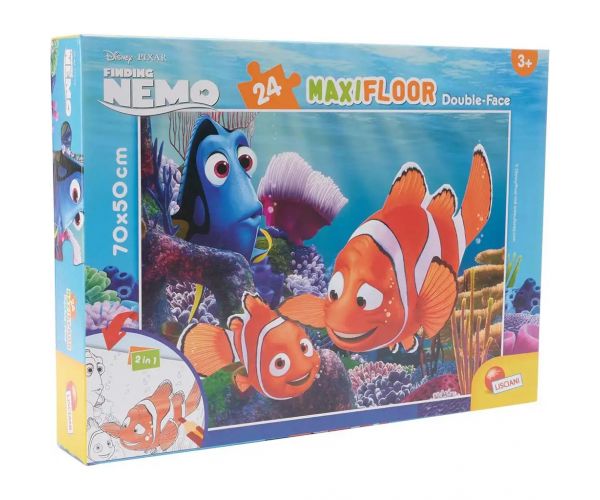 Némó nyomában 2 az 1-ben maxi 24db-os puzzle és színező 70x50cm - Lisciani