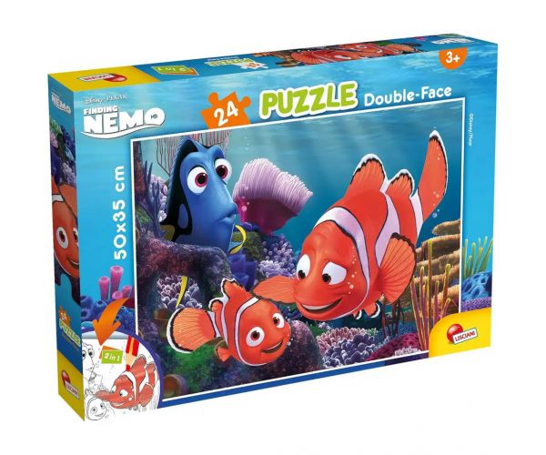 Némó nyomában 2 az 1-ben 24db-os puzzle és színező 50x35cm - Lisciani