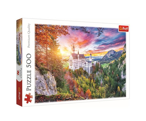 Pogled na dvorac Neuschwanstein Puzzle od 500 dijelova - Trefl