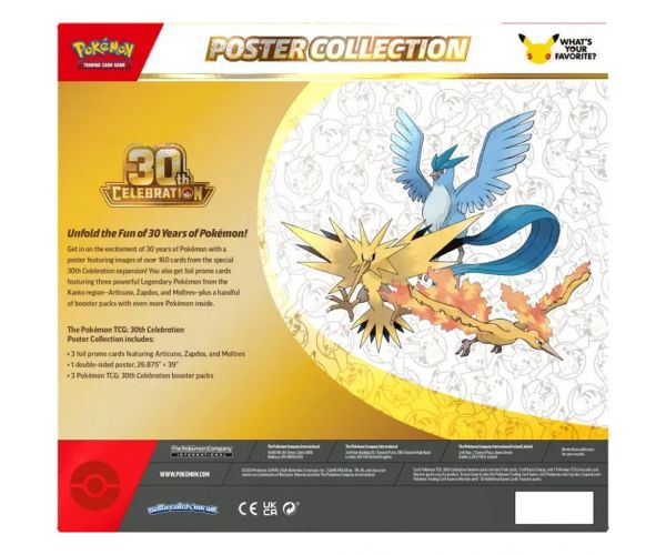 Pokémon TCG: 30th Poster Collection – plakat i promo karte + booster paketi