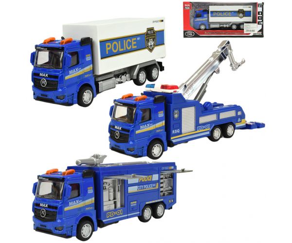 Police Set: Policijski kamion sa zamašnjakom sa svjetlom i zvukom u raznim verzijama 19cm 1kom