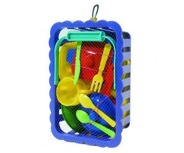 Posuđe za piknik u košarici - D-Toys