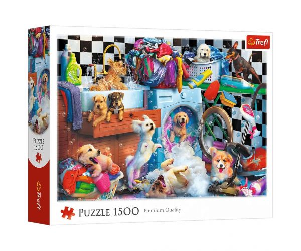 Kutyák a mosókonyhában 1500db-os puzzle - Trefl