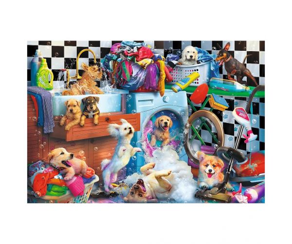 Psi u praonici rublja puzzle od 1500 dijelova - Trefl