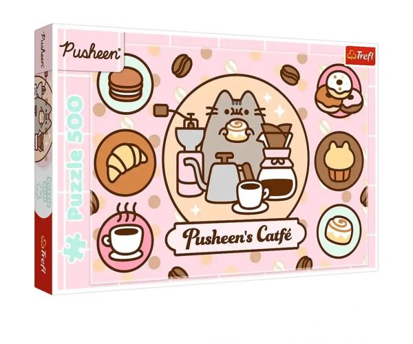 Pusheen cica kávézóban 500db-os puzzle - Trefl