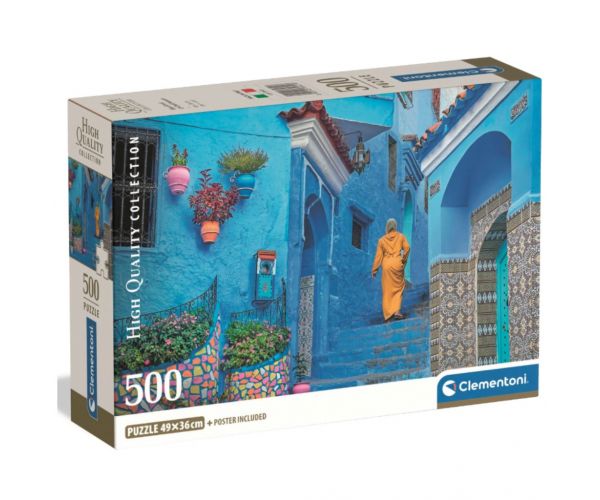 Chefchaouen kék utcája puzzle 500 db-os