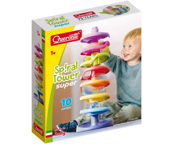 Quercetti: Spirál torony golyópálya 10 db-os szett