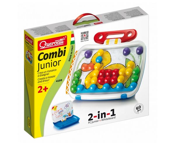 Quercetti: 2 u 1 Junior set čavlića s pločom za crtanje
